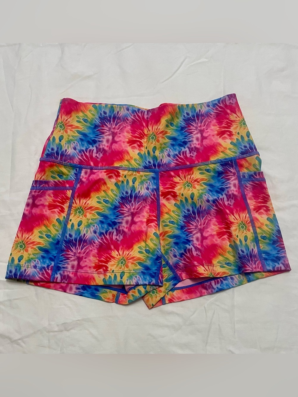 Constantly Varied Gear CVG Rainbow Tie Dye Workout Shorts XS